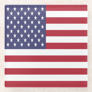 Vlag van de Verenigde Staten Glazen Onderzetter
