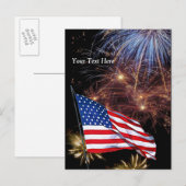 Vlag van de Verenigde Staten - Independence Day Ce Uitnodiging Briefkaart (Voorkant / Achterkant)