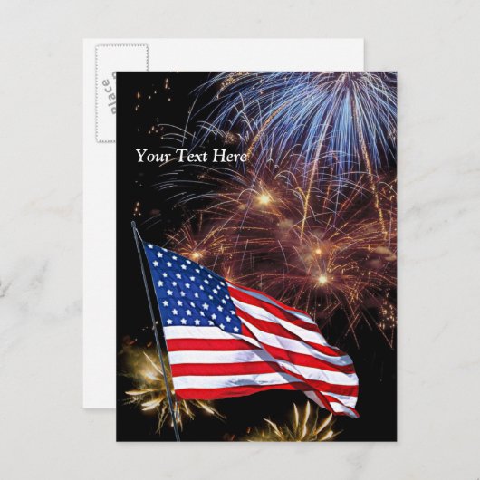 Vlag van de Verenigde Staten - Independence Day Ce Uitnodiging Briefkaart (Voorkant / Achterkant)