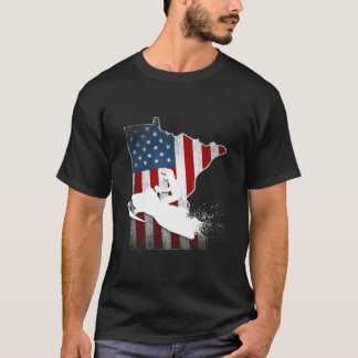 Vlag van de Verenigde Staten Minnesota Snowmobile T-shirt
