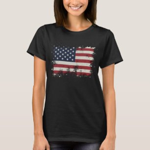 vlag van de Verenigde Staten , op 4 juli vervormd T-shirt