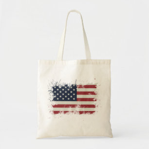 vlag van de Verenigde Staten , op 4 juli vervormd Tote Bag