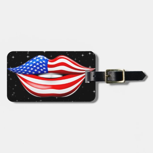 Vlag van de Verenigde Staten op het glimlachen van Bagagelabel (Voorkant horizontaal)