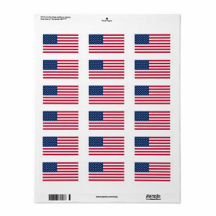 Vlag van de Verenigde Staten op maat gesneden  Etiket