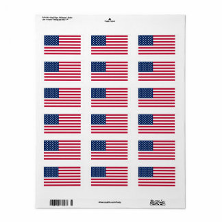 Vlag van de Verenigde Staten op maat gesneden Etiket
