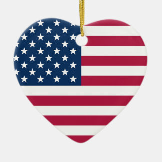 Vlag van de Verenigde Staten Patriottisch Hart Keramisch Ornament