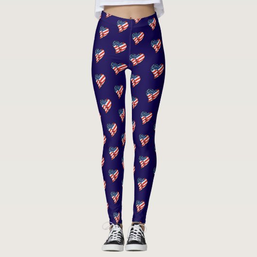 Vlag van de Verenigde Staten Patriottisch Leggings (Voorkant)