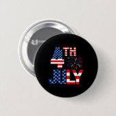 Vlag van de Verenigde Staten - Patriottische Ameri Ronde Button 5,7 Cm (Voorkant /achterkant)