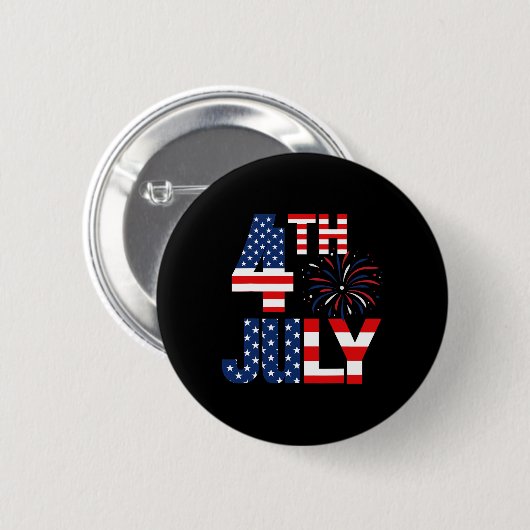 Vlag van de Verenigde Staten - Patriottische Ameri Ronde Button 5,7 Cm (Voorkant /achterkant)