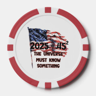 Vlag van de Verenigde Staten. President Donald Tru Poker Chips