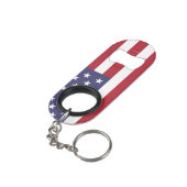 Vlag van de Verenigde Staten Sleutelhanger Flessenopener (Achterkant Gekanteld)