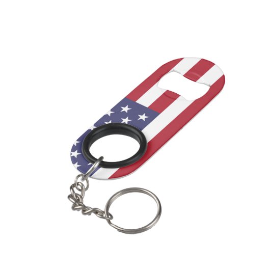 Vlag van de Verenigde Staten Sleutelhanger Flessenopener (Achterkant Gekanteld)