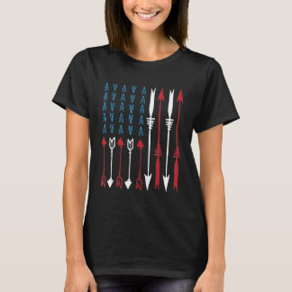 Vlag van de Verenigde Staten Target Dad Archery Fa T-shirt