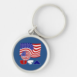 Vlag van de Verenigde Staten USA Voetbal Blauwe Ac Sleutelhanger