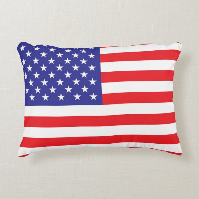 Vlag van de Verenigde Staten van Amerika Accent Kussen (Voorkant)