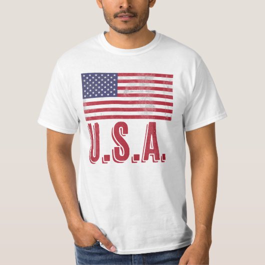 Vlag van de Verenigde Staten van Amerika "Grunge"  T-shirt (Voorkant)