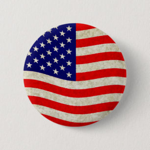 Vlag van de Verenigde Staten van Amerika - grungy Ronde Button 5,7 Cm
