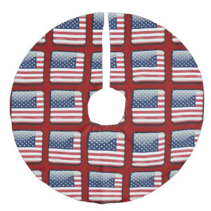 Vlag van de Verenigde Staten van Amerika Imitatie Linnen Kerstboom Rok