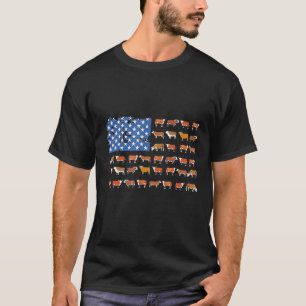 Vlag van de Verenigde Staten van Amerika onder de T-shirt