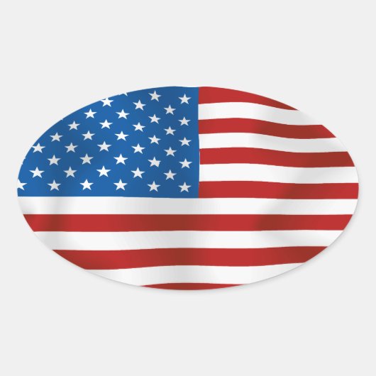Vlag van de Verenigde Staten van Amerika Ovale Sticker (Voorkant)