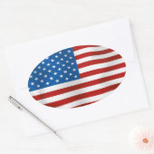 Vlag van de Verenigde Staten van Amerika Ovale Sticker (Envelop)