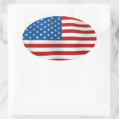 Vlag van de Verenigde Staten van Amerika Ovale Sticker (Tas)