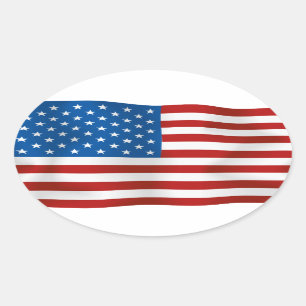 Vlag van de Verenigde Staten van Amerika Ovale Sticker