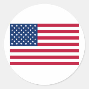 Vlag van de Verenigde Staten van Amerika Ronde Sticker