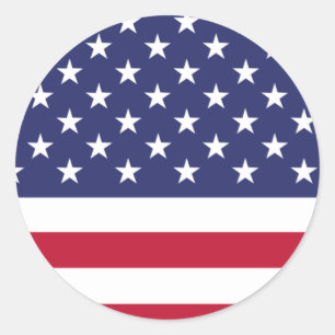 Vlag van de Verenigde Staten van Amerika Ronde Sticker