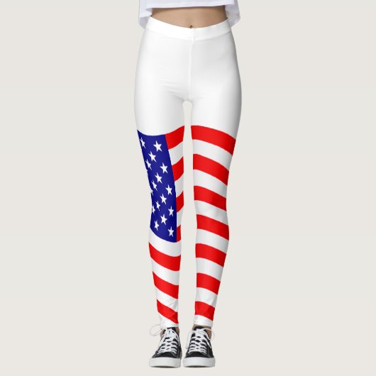 Vlag van de Verenigde Staten van Amerika - uw idee Leggings (Voorkant)