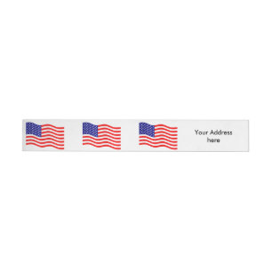 Vlag van de Verenigde Staten van Amerika - uw idee Omwikkelbaar Adreslabel