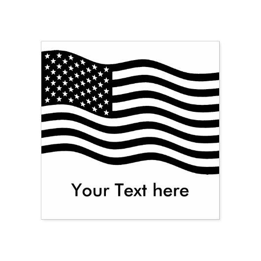 Vlag van de Verenigde Staten van Amerika - uw idee Rubberstempel (Afrduk)
