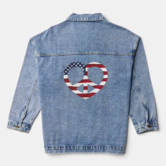 Vlag van de Verenigde Staten Vredeshart Denim Jacket
