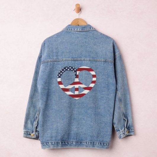 Vlag van de Verenigde Staten Vredeshart Denim Jacket (Hangar)