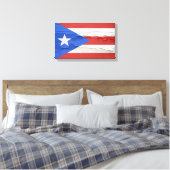 Vlag van de verf van Puerto Rico Weathered Paint Canvas Afdruk (Insitu (Slaapkamer))