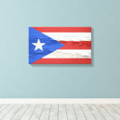 Vlag van de verf van Puerto Rico Weathered Paint Canvas Afdruk (Insitu (Houten vloer))