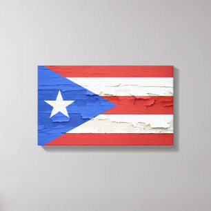 Vlag van de verf van Puerto Rico Weathered Paint Canvas Afdruk