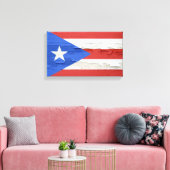 Vlag van de verf van Puerto Rico Weathered Paint Canvas Afdruk (Insitu (Woonkamer))