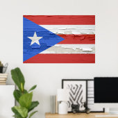 Vlag van de verf van Puerto Rico Weathered Paint Poster (Thuiskantoor)