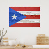 Vlag van de verf van Puerto Rico Weathered Paint Poster (Keuken)