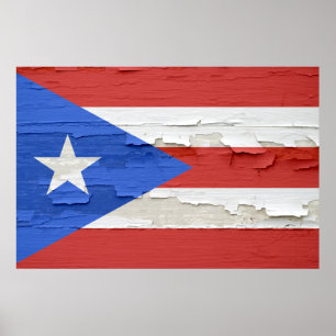 Vlag van de verf van Puerto Rico Weathered Paint Poster