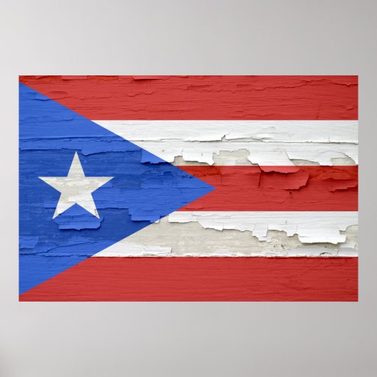 Vlag van de verf van Puerto Rico Weathered Paint Poster (Voorkant)