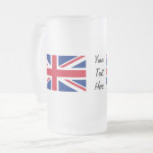 Vlag van de Vlag van Groot-Brittannië tegen lage k Matglas Bierpul (Voorkant links)