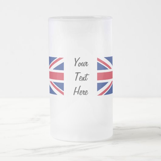 Vlag van de Vlag van Groot-Brittannië tegen lage k Matglas Bierpul (Center)