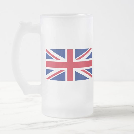 Vlag van de Vlag van Groot-Brittannië tegen lage k Matglas Bierpul (Links)