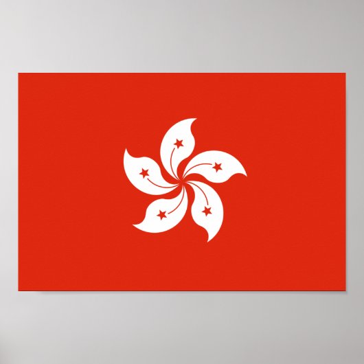 Vlag van de vlag van Hong Kong Bauhinia Blakeana H Poster (Voorkant)