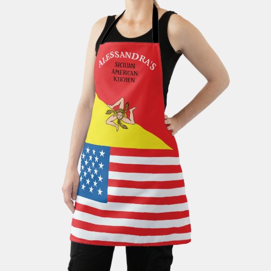 Vlag van de vlag van Sicilië Gepersonaliseerd Schort (Insitu)