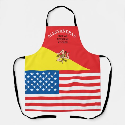 Vlag van de vlag van Sicilië Gepersonaliseerd Schort (Voorkant)