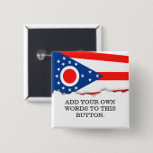 Vlag van de vlaggenstaat Ohio Vierkante Button 5,1 Cm (Voorkant /achterkant)