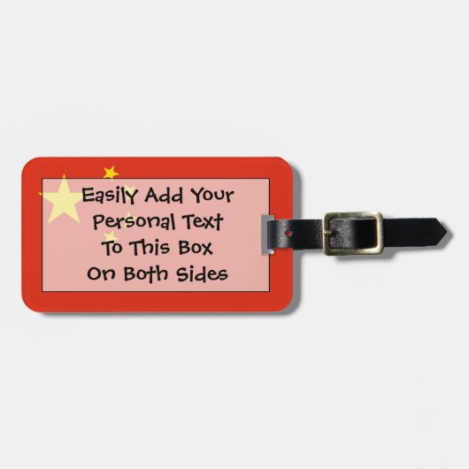 Vlag van de Volksrepubliek China Bagagelabel (Voorkant horizontaal)